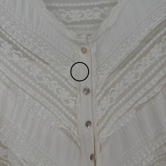 A Collective Story Tiered Button Front Maxi Dress Women Large White Whimsical - Picture 4 of 11